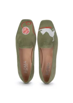 ROMA | BALLERINAS GATTO GOMITOLO ECKIGE SPITZE GRÜN Fashion