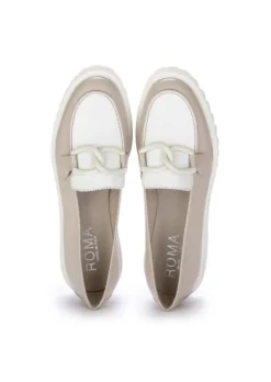 ROMA | LOAFER KALBSLEDER BEIGE WEIß Hot