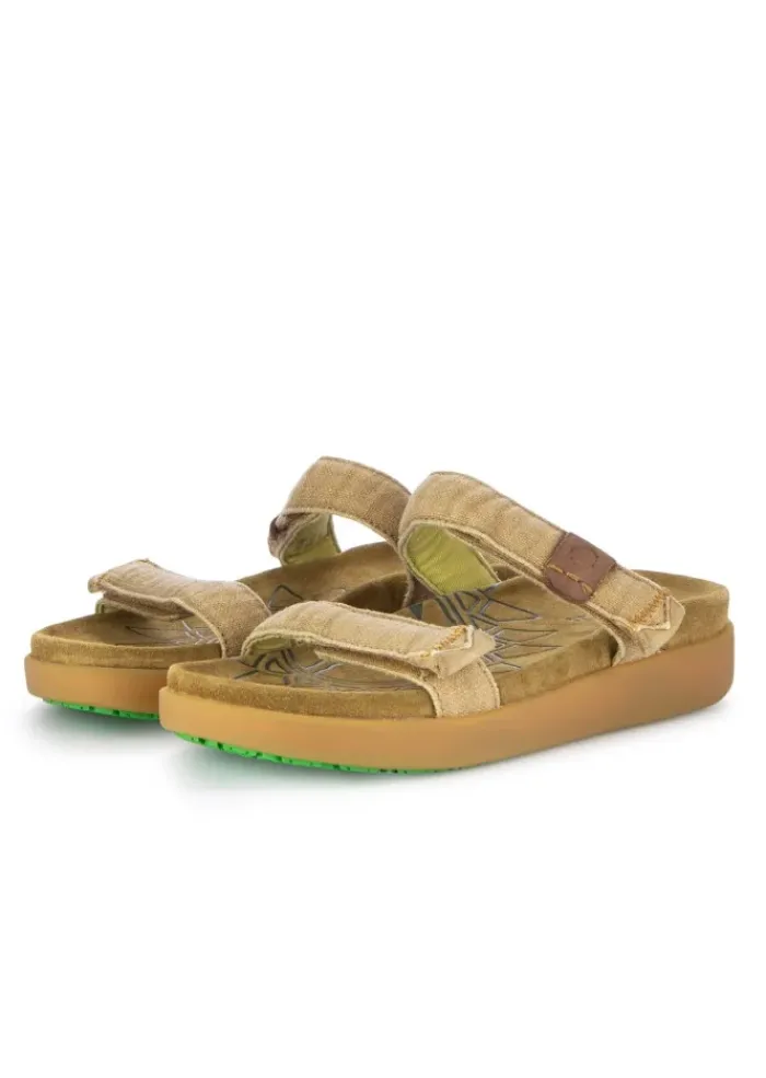 SATORISAN | SANDALEN KAE LINEN VERWITTERTES KHAKI Fashion