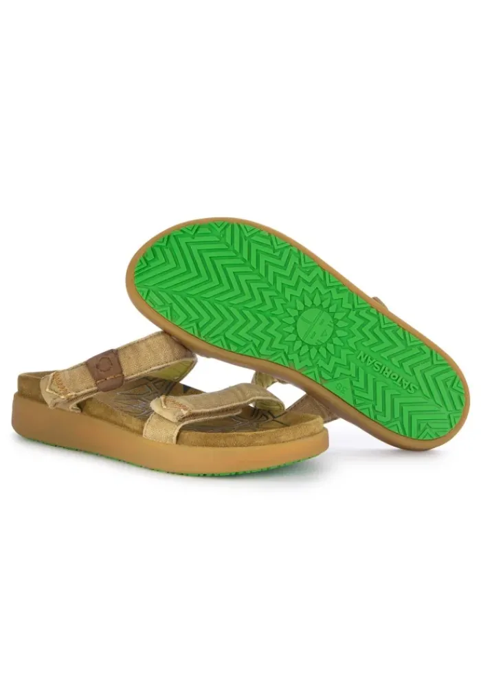 SATORISAN | SANDALEN KAE LINEN VERWITTERTES KHAKI Fashion