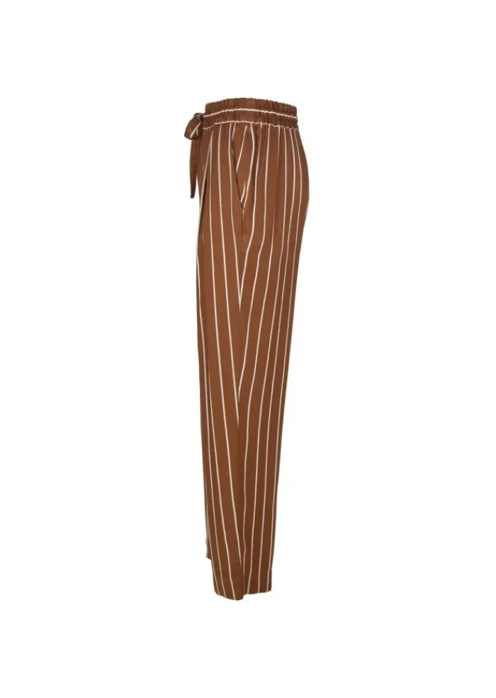 SEMICOUTURE | HOSE STREIFEN BRAUN WEIß Online