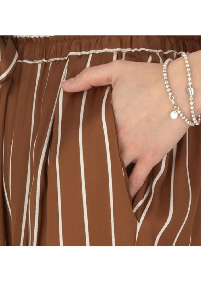 SEMICOUTURE | HOSE STREIFEN BRAUN WEIß Online