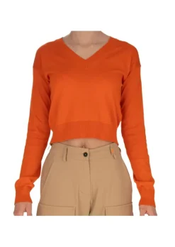 SEMICOUTURE | PULLOVER V-AUSSCHNITT ORANGE Clearance