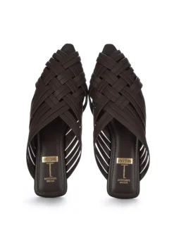 SPAZIO CORRIDONI 1 MILANO | SANDALEN GEFLOCHTENES LEDER DUNKELBRAUN Outlet