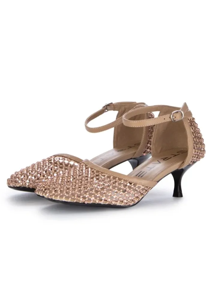 STRATEGIA | PUMPS SHINY ALL OVER STRASS BEIGE GOLD Clearance