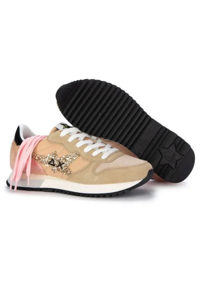 SUN68 | SNEAKER STARGIRL GLITTER LOGO BEIGE ROSA Outlet