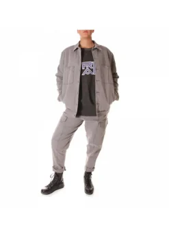 WRAD UNISEX KLEIDUNG JACKE BIO BAUMWOLLE LOGO GRAU Clearance