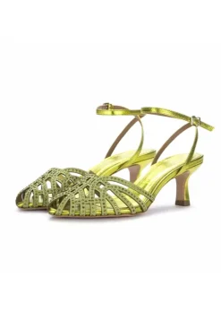 VICENZA | SANDALEN MIT ABSATZ LICHT METALLISCH GRÜN Outlet