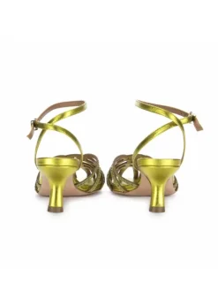 VICENZA | SANDALEN MIT ABSATZ LICHT METALLISCH GRÜN Outlet