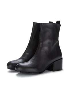 VICOLO 8 | STIEFELETTEN MIT ABSATZ GEWASCHENES LEDER SCHWARZ Clearance