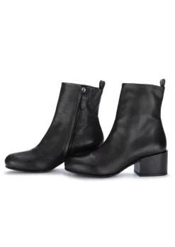 VICOLO 8 | STIEFELETTEN MIT ABSATZ GEWASCHENES LEDER SCHWARZ Clearance