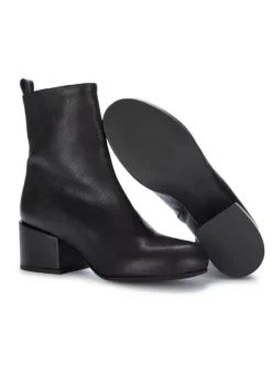 VICOLO 8 | STIEFELETTEN MIT ABSATZ GEWASCHENES LEDER SCHWARZ Clearance