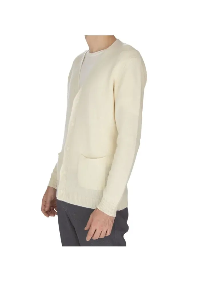 WOOL & CO WOOL & CO | CARDIGAN V-AUSSCHNITT CREMEWEIß Discount