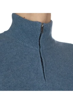 WOOL & CO WOOL & CO | PULLOVER HOHE KRAGEN HELLBLAU Sale