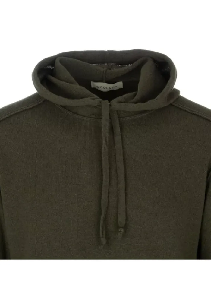 WOOL & CO WOOL & CO | PULLOVER KAPUZEN GRÜN Discount